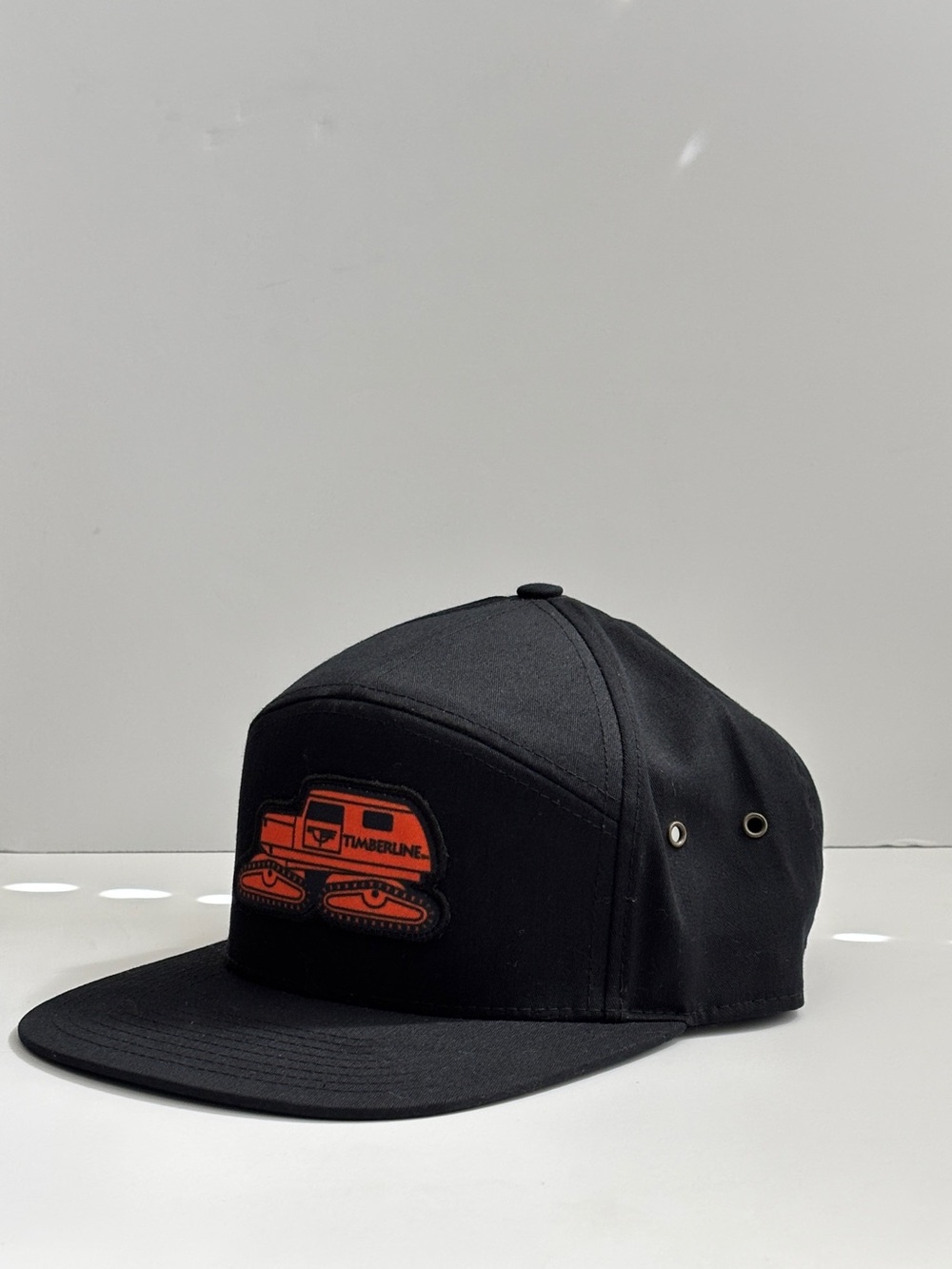 Timberline Lodge Black Hat with Orange Snowcat Patch